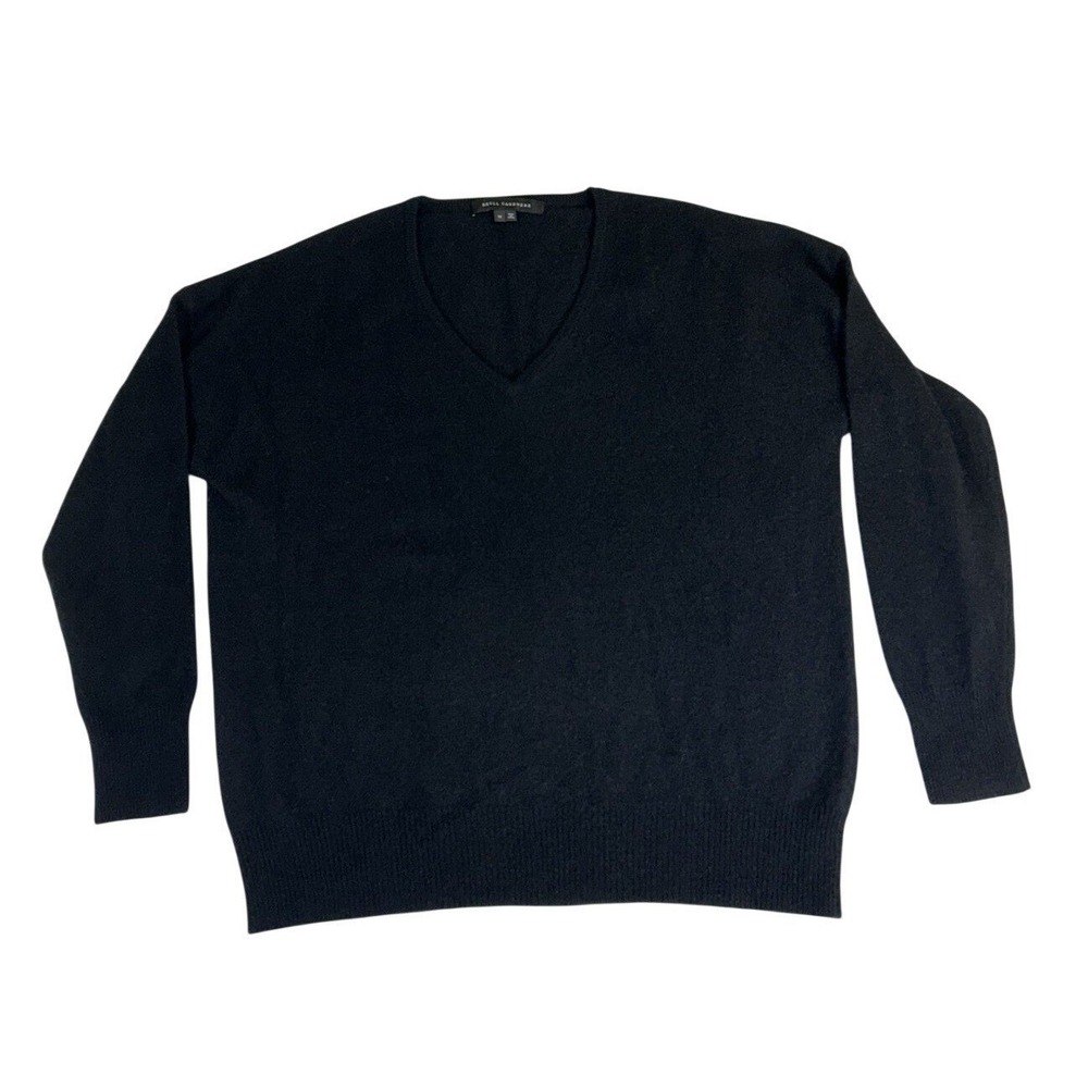 Skull Cashmere Black 100% Cashmere‎ V-Neck Lightweight Sweater Size Medium